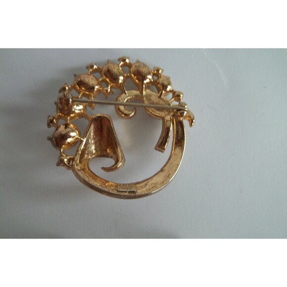 Vtg 1952 Trifari Pat Pend Goldtone Rhinestone PROMENADE Brooch Earrings - Picture 4 of 5